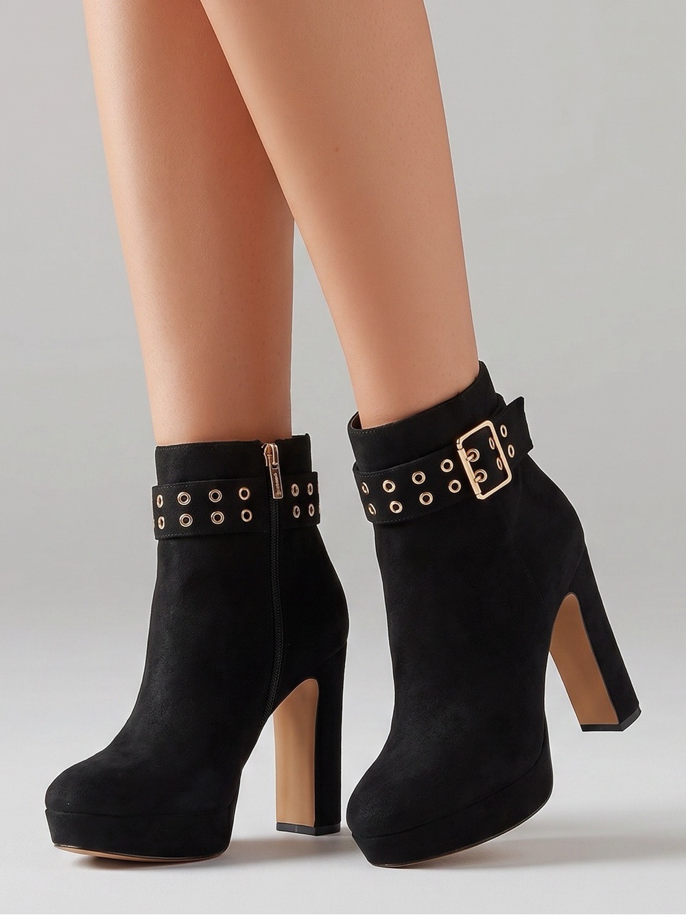 Jessica Simpson Black Textile Ankle Booties